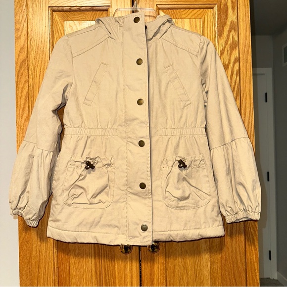 NWOT GapKids Beige Hooded Jacket Coat with Pockets size S (6-7)